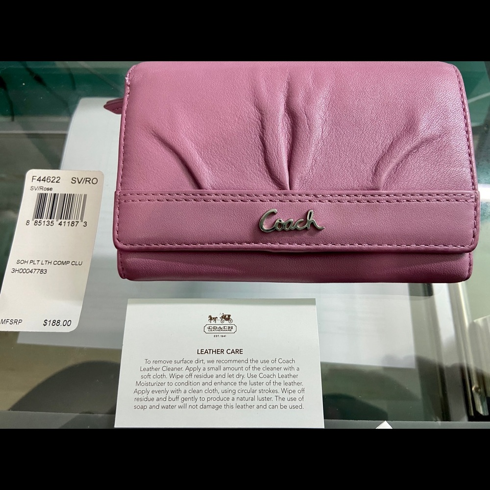 Coach Soho Pleated Leather Compact Clutch